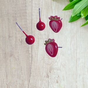 Strawberry Red Earrings